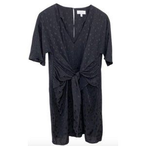 & Other Stories Black Tie Front Shift Dress